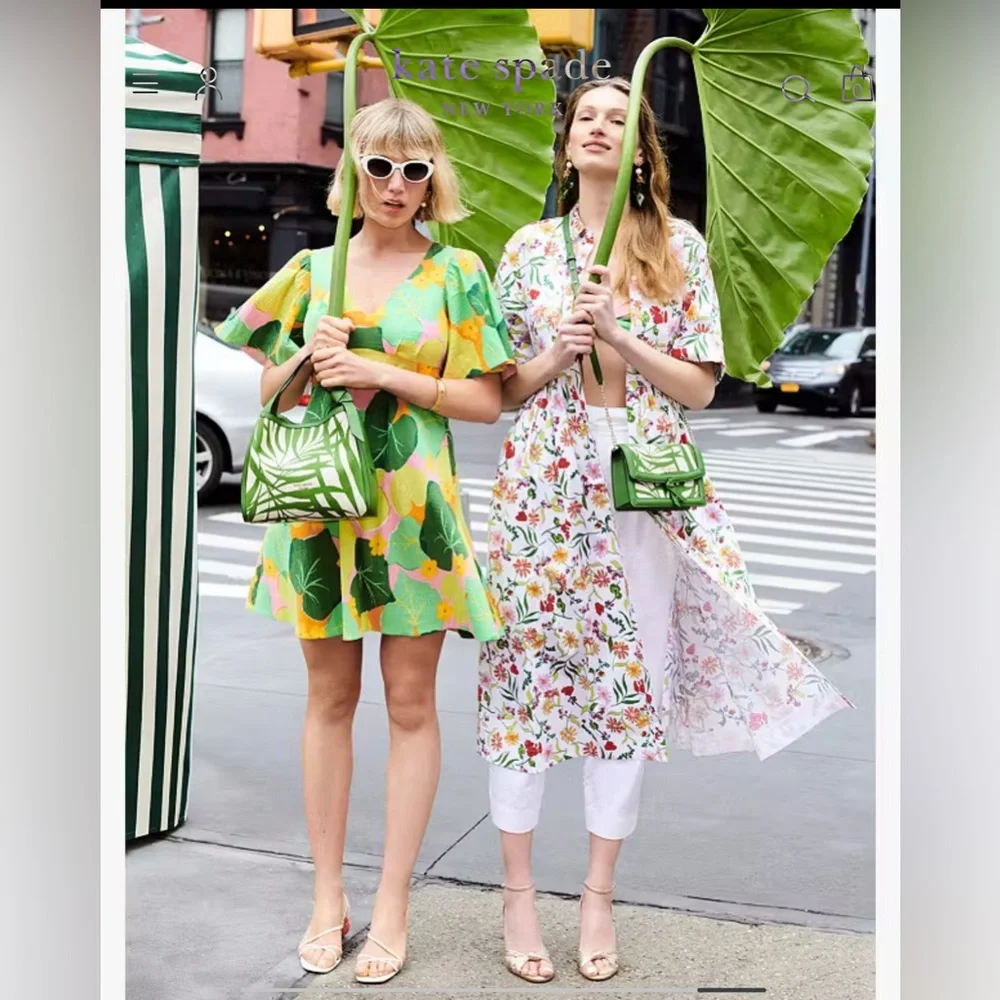 NWT Kate‎ Spade Cucumber Floral Swing Dress Sz 6 $328